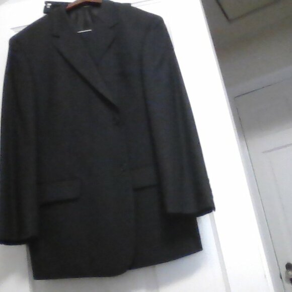 Charcoal Alfani with grey pinstripes. Jacket is a 48, Pants are 38 - Picture 1 of 3
